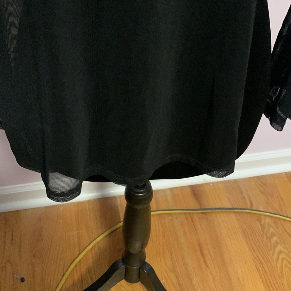 TRUE BY RUE 21 BLACK SHEER FLARE PANTS SIZE SMALL GREAT FOR BEACH - Picture 4 of 4